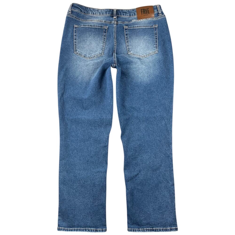 Frye Straight Leg Jeans Medium Wash Stretch Denim - 14 - Picture 2 of 9